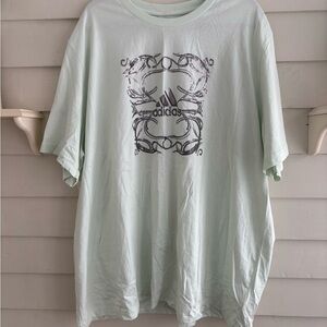 Adidas Metallic Short Sleeve Tee Shirt Crystal Jade Size 4XL New With Tag